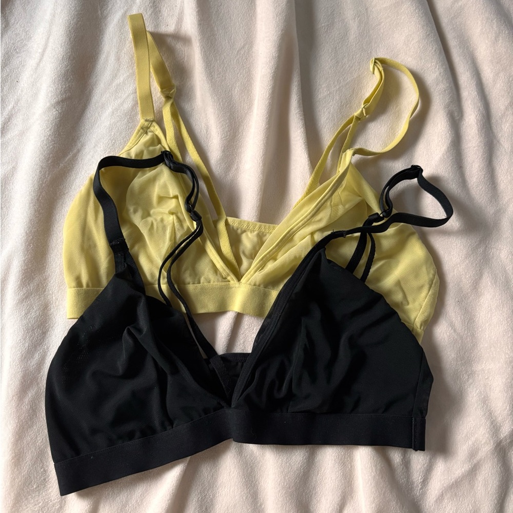 Auden Yellow and Black Bralette Duo
